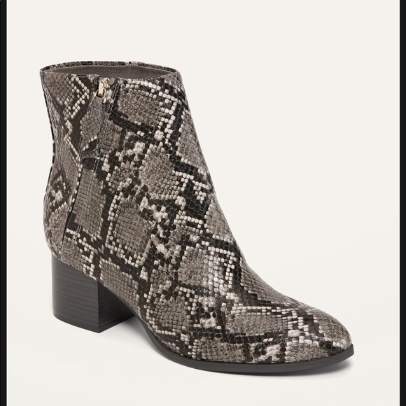 Old Navy Faux Snakeskin Ankle Booties - Picture 2 of 6